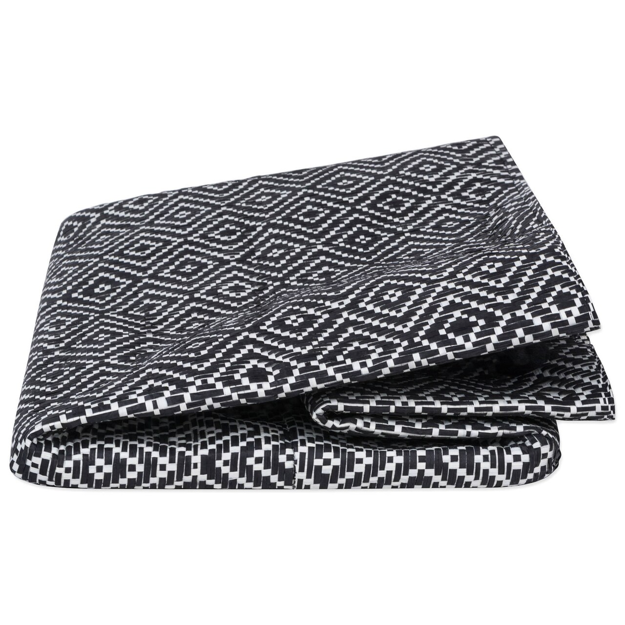 Contemporary Home Living 15" Black and White Diamond Basketweave Rectangular Large Bin